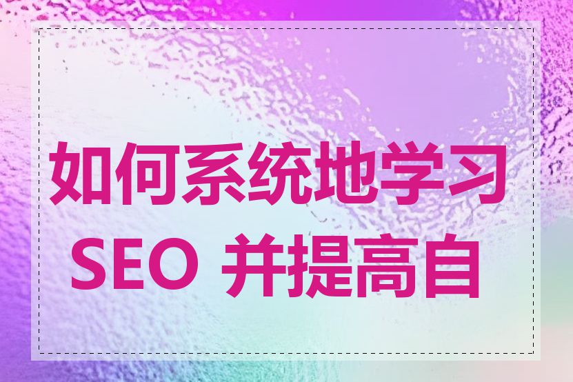如何系统地学习 SEO 并提高自己