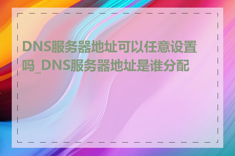 DNS服务器地址可以任意设置吗_DNS服务器地址是谁分配的