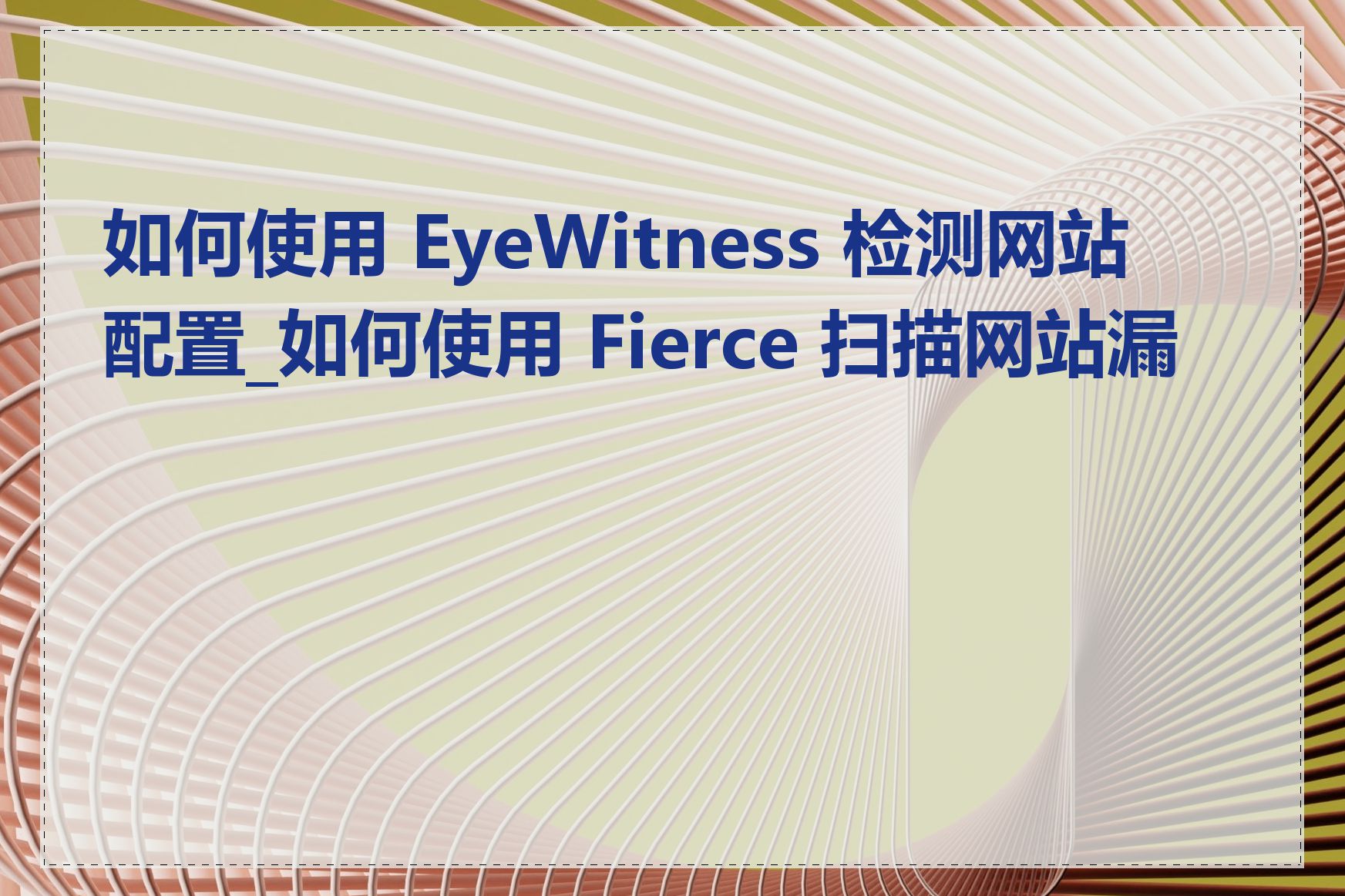 如何使用 EyeWitness 检测网站配置_如何使用 Fierce 扫描网站漏洞