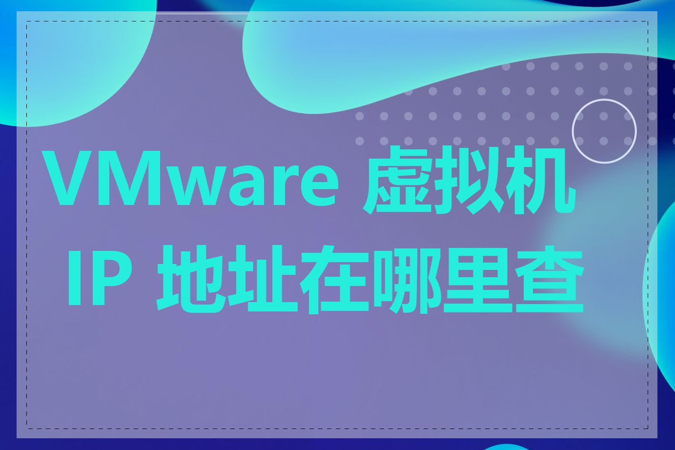 VMware 虚拟机 IP 地址在哪里查看