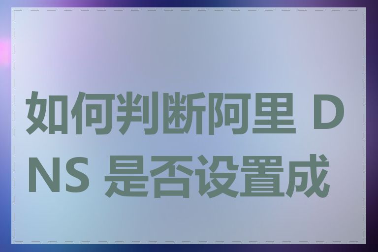 如何判断阿里 DNS 是否设置成功