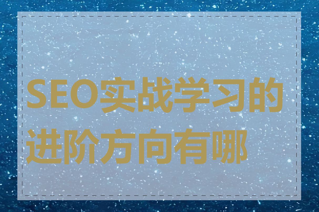 SEO实战学习的进阶方向有哪些
