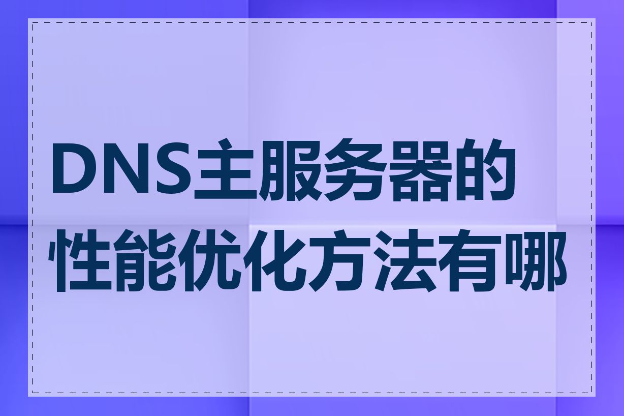 DNS主服务器的性能优化方法有哪些