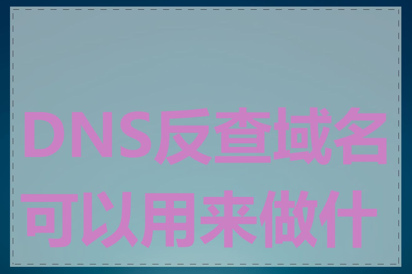 DNS反查域名可以用来做什么