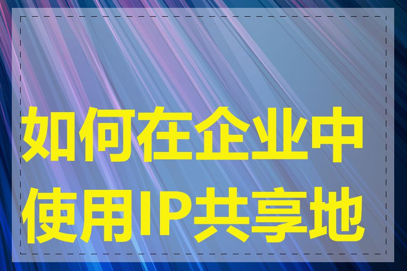 如何在企业中使用IP共享地址
