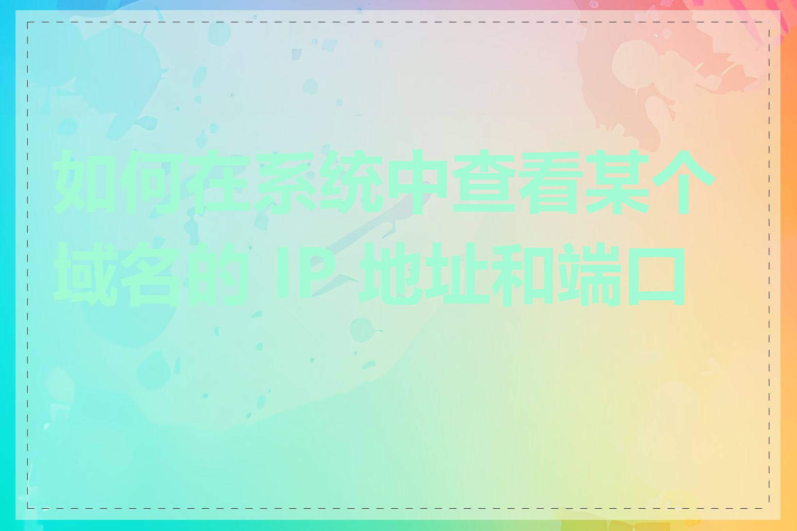如何在系统中查看某个域名的 IP 地址和端口号