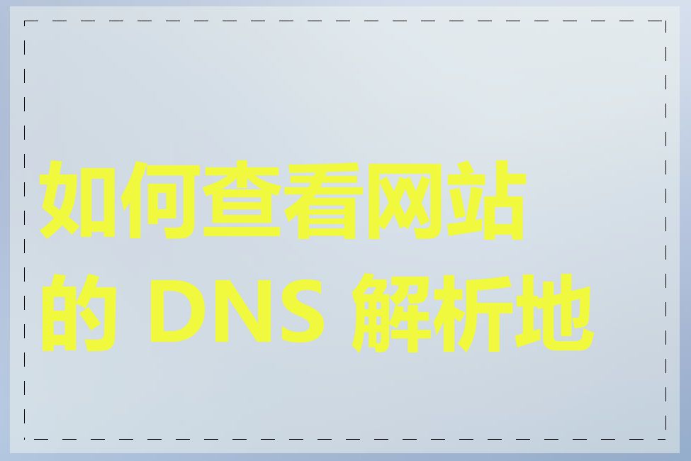 如何查看网站的 DNS 解析地址