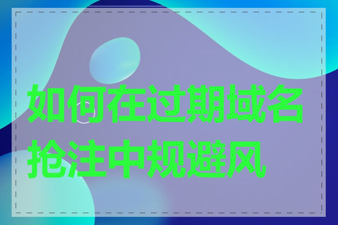 如何在过期域名抢注中规避风险