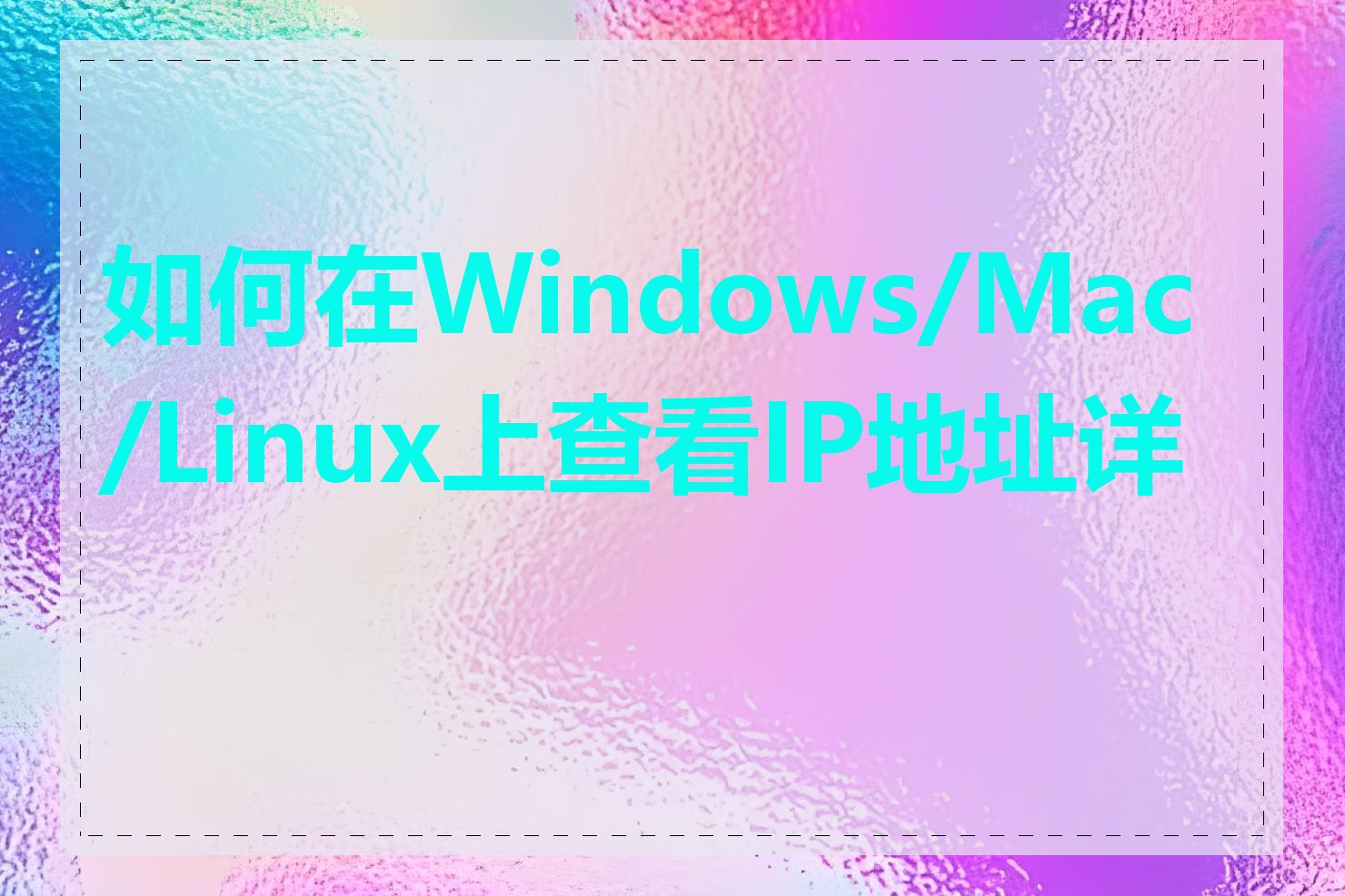 如何在Windows/Mac/Linux上查看IP地址详情