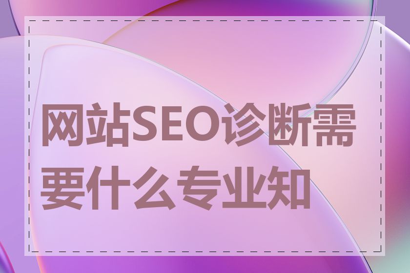 网站SEO诊断需要什么专业知识