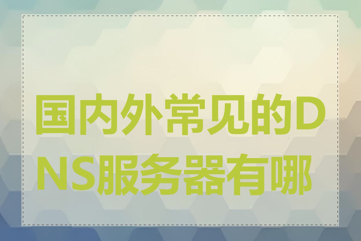 国内外常见的DNS服务器有哪些