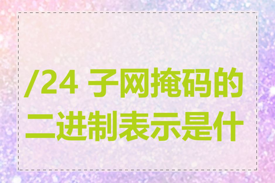 /24 子网掩码的二进制表示是什么