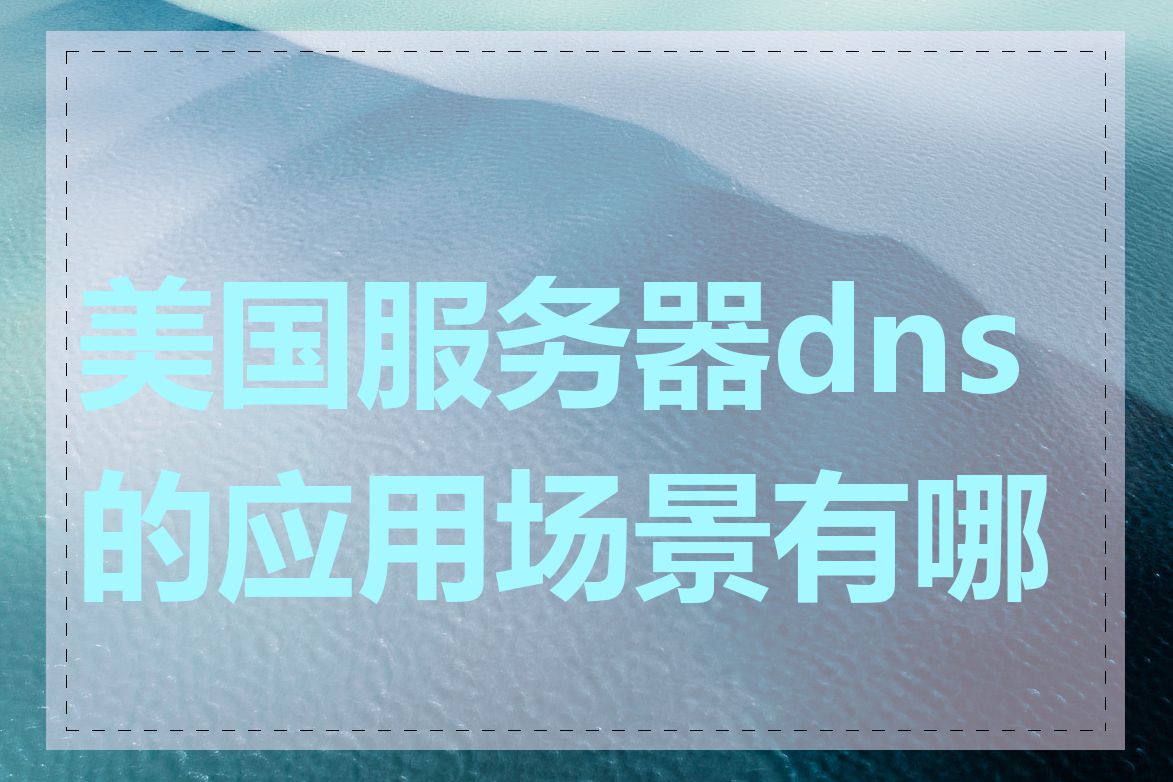 美国服务器dns的应用场景有哪些