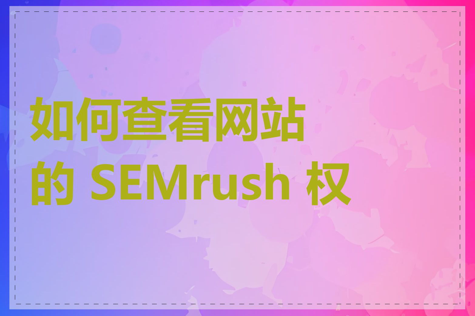 权重怎么查看=权重分在哪里看