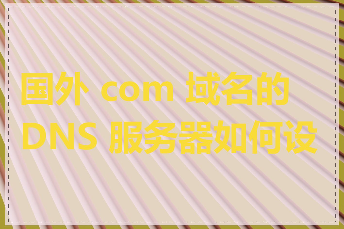 国外 com 域名的 DNS 服务器如何设置