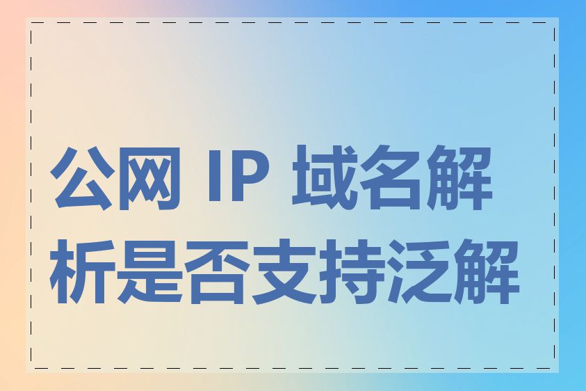 公网 IP 域名解析是否支持泛解析