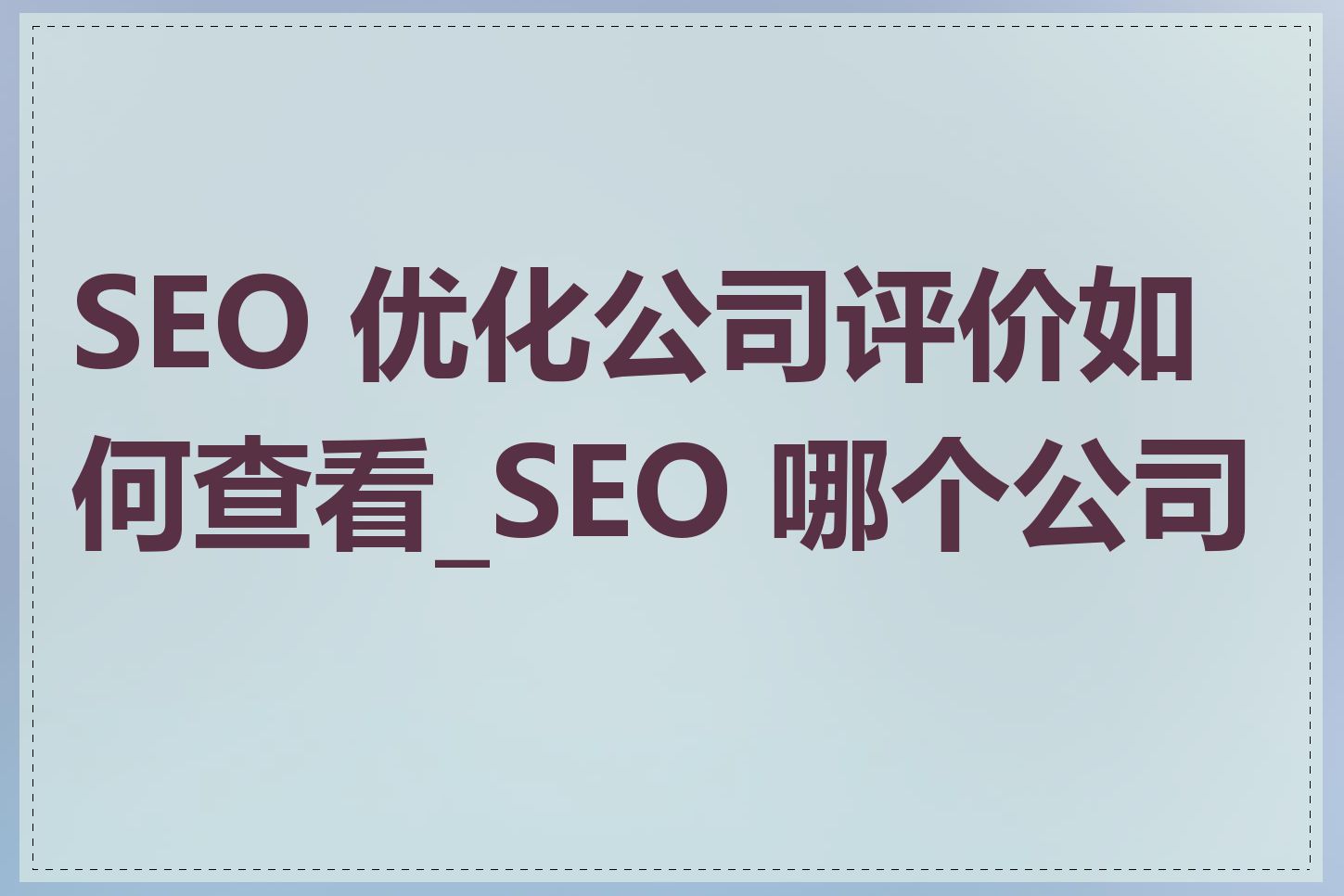 SEO 优化公司评价如何查看_SEO 哪个公司好