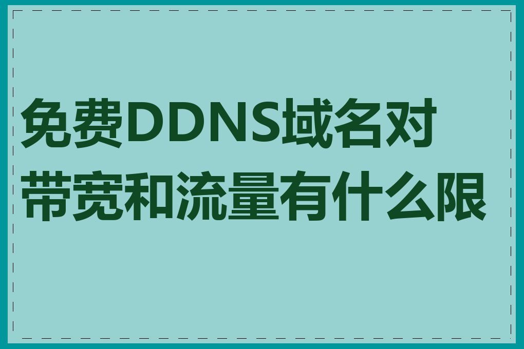 免费DDNS域名对带宽和流量有什么限制