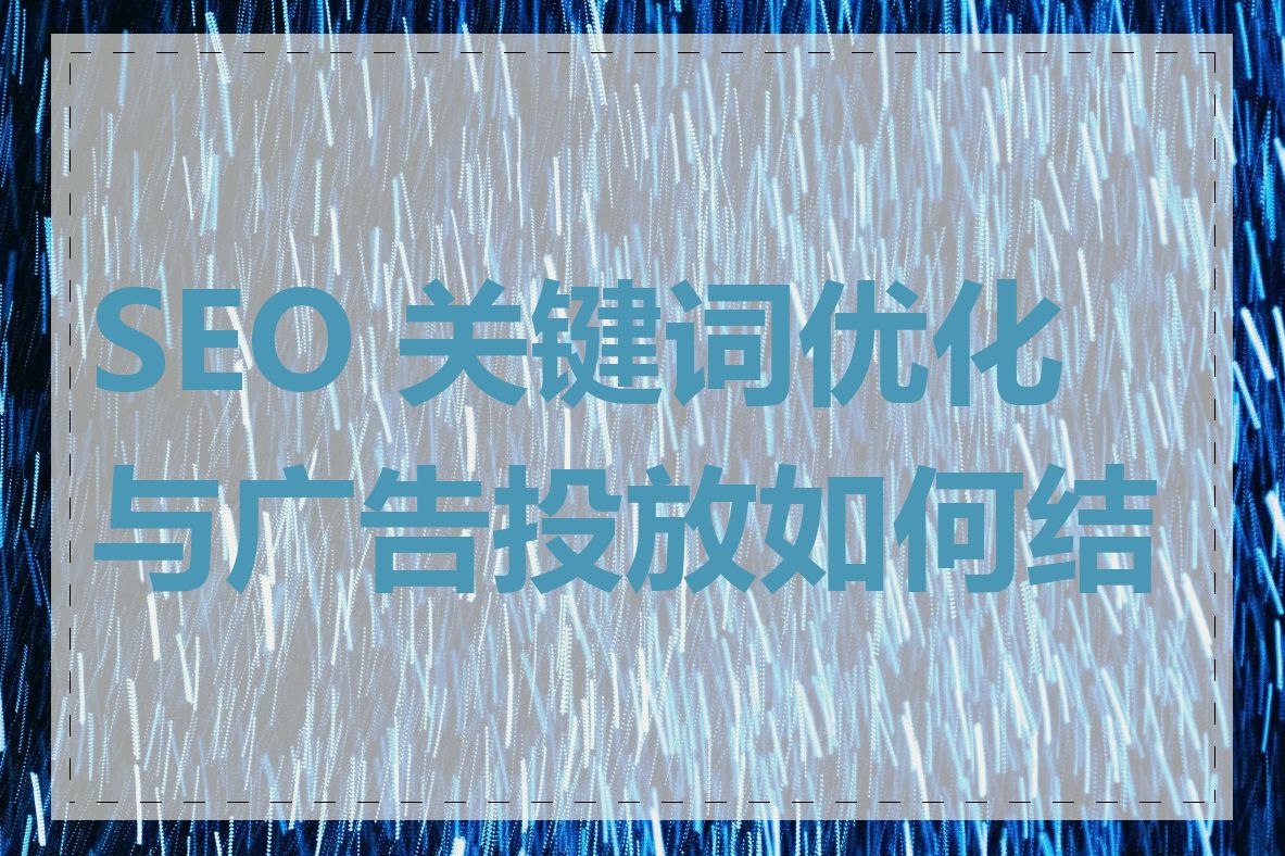 SEO 关键词优化与广告投放如何结合