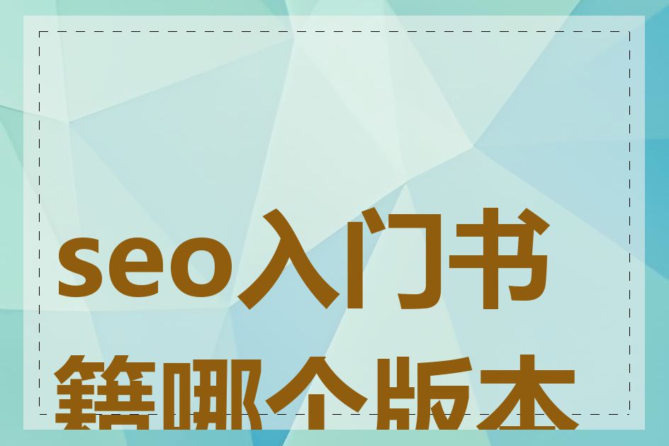 seo入门书籍哪个版本好