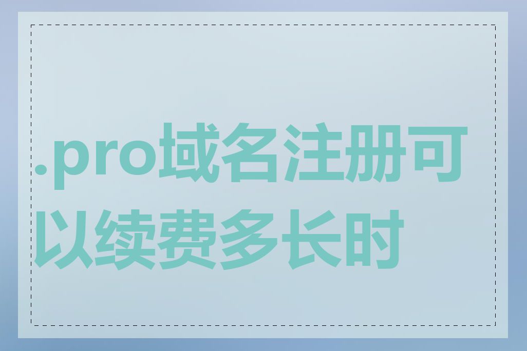 .pro域名注册可以续费多长时间