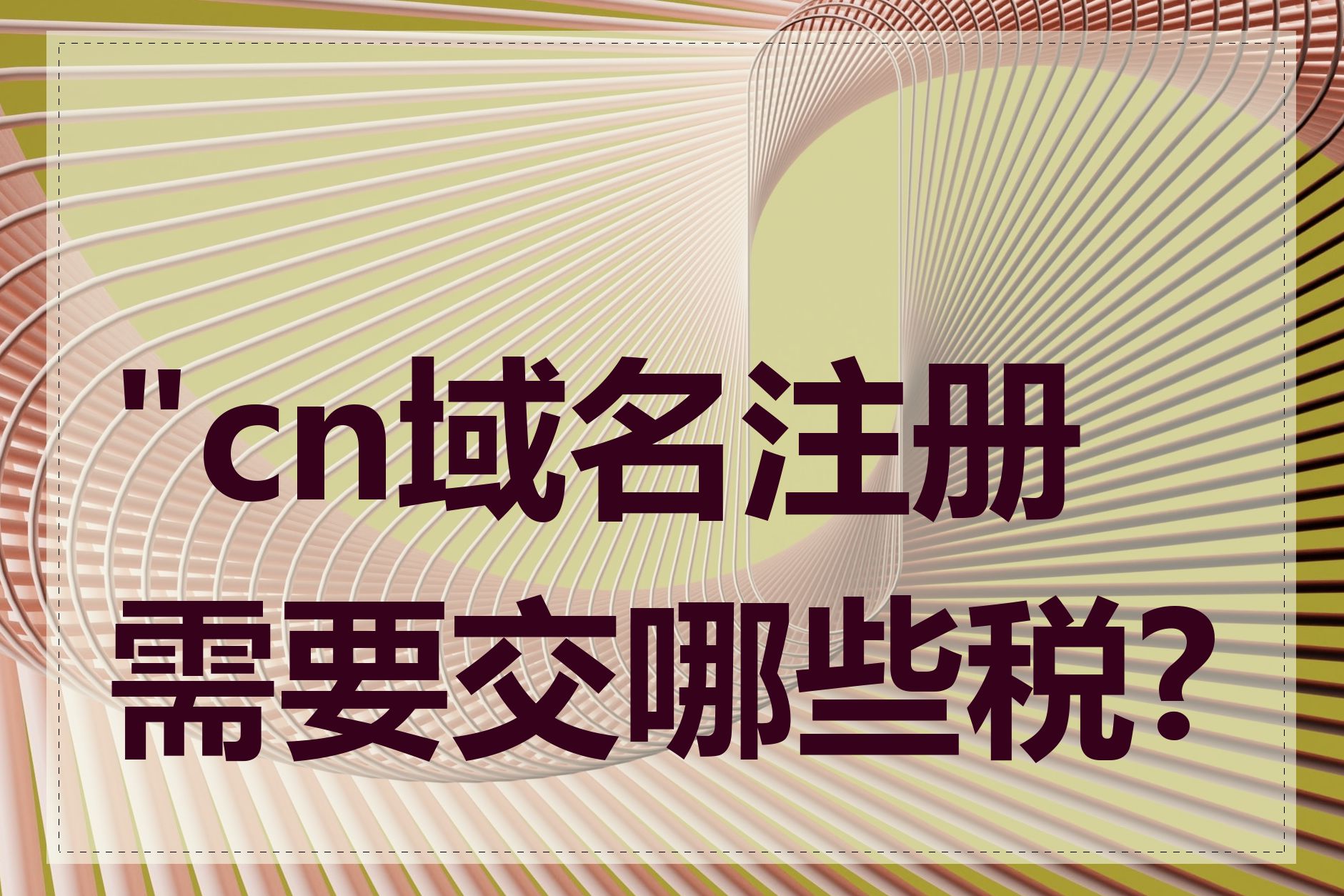 "cn域名注册需要交哪些税?"