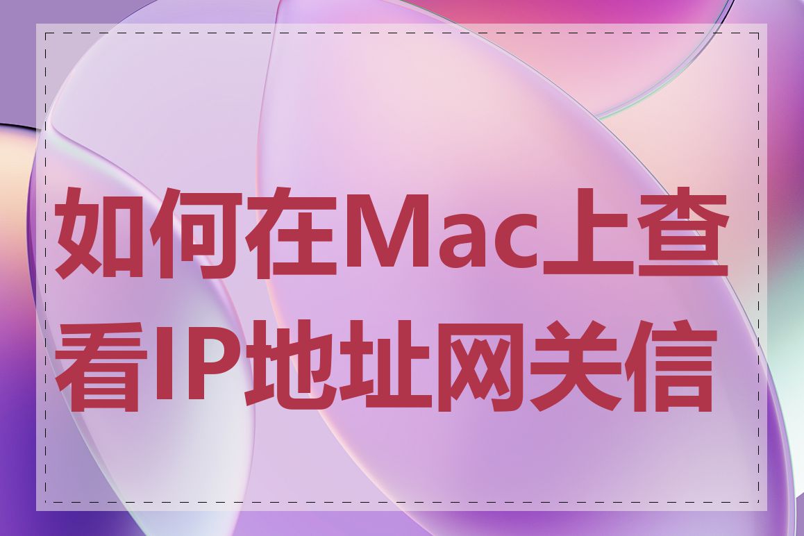 如何在Mac上查看IP地址网关信息