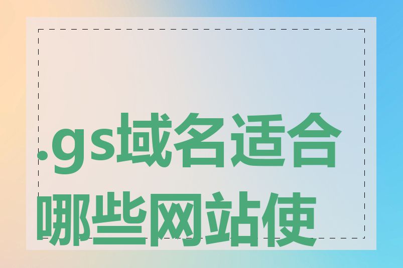 .gs域名适合哪些网站使用