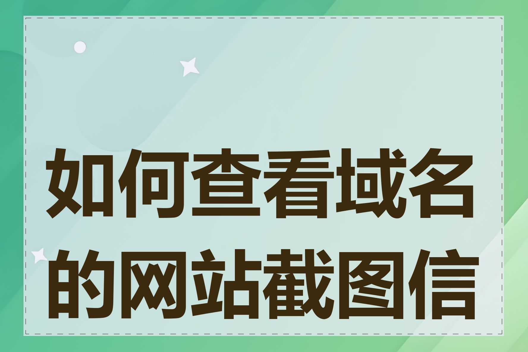 如何查看域名的网站截图信息