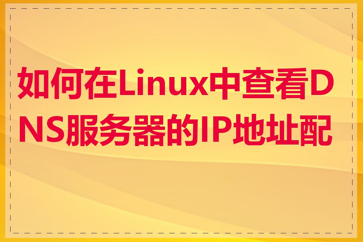 如何在Linux中查看DNS服务器的IP地址配置