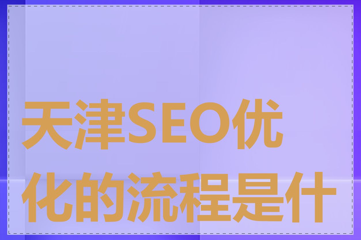 天津SEO优化的流程是什么