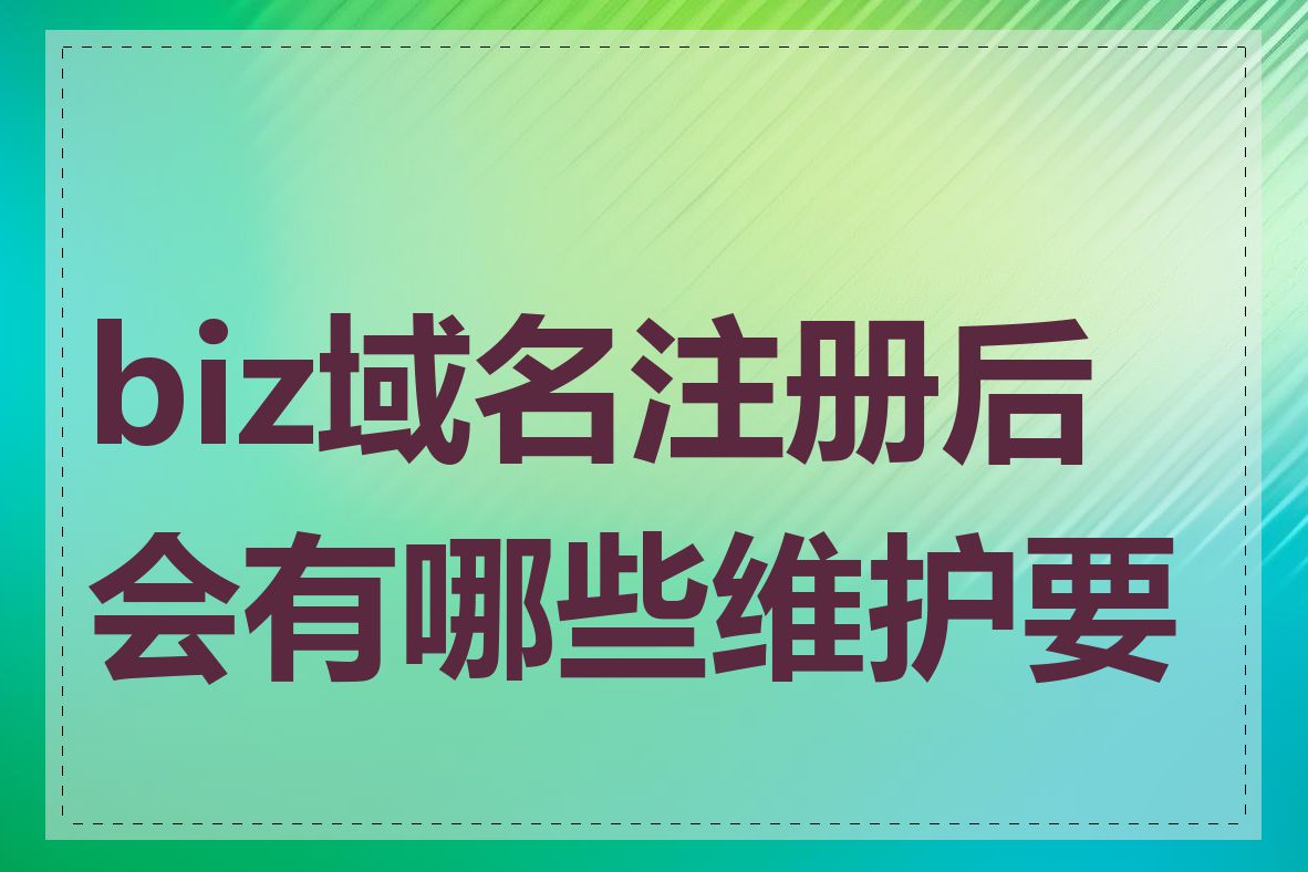 biz域名注册后会有哪些维护要求