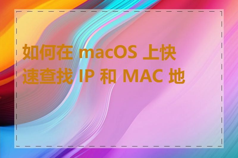 如何在 macOS 上快速查找 IP 和 MAC 地址