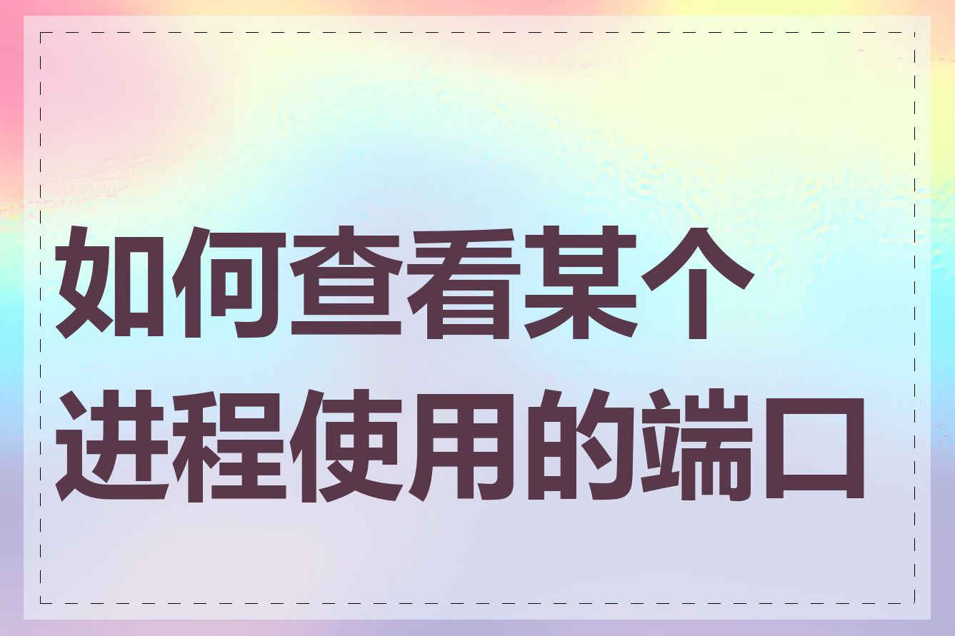 如何查看某个进程使用的端口号