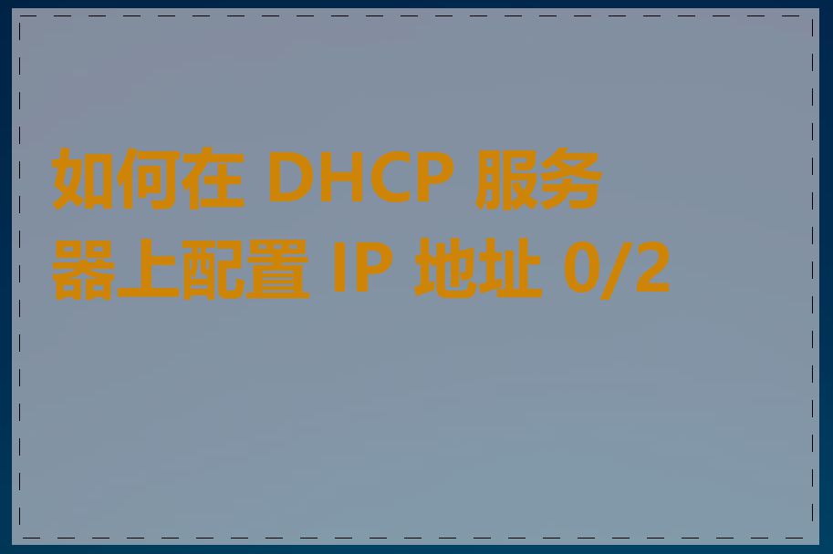 如何在 DHCP 服务器上配置 IP 地址 0/24