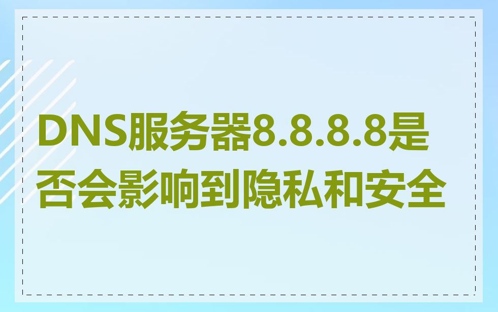 DNS服务器8.8.8.8是否会影响到隐私和安全
