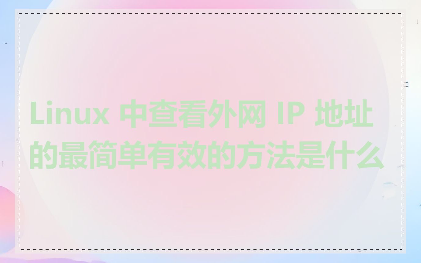 Linux 中查看外网 IP 地址的最简单有效的方法是什么