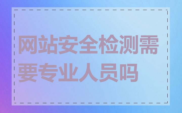 网站安全检测需要专业人员吗