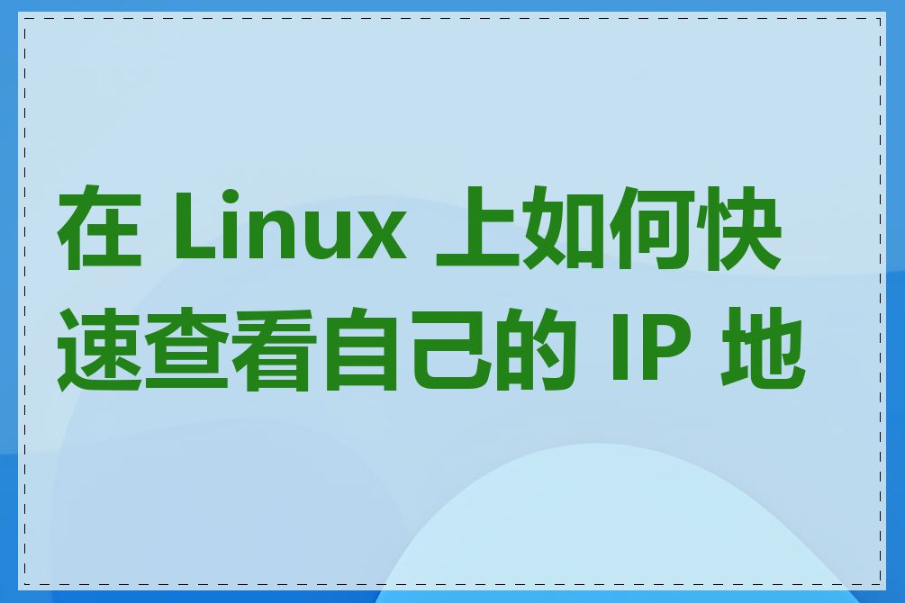 在 Linux 上如何快速查看自己的 IP 地址