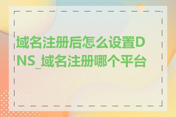 域名注册后怎么设置DNS_域名注册哪个平台好