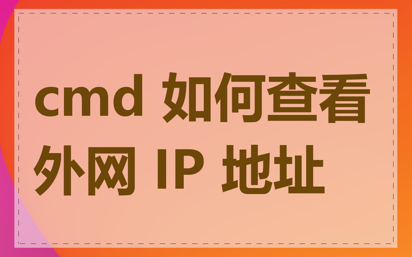 cmd 如何查看外网 IP 地址