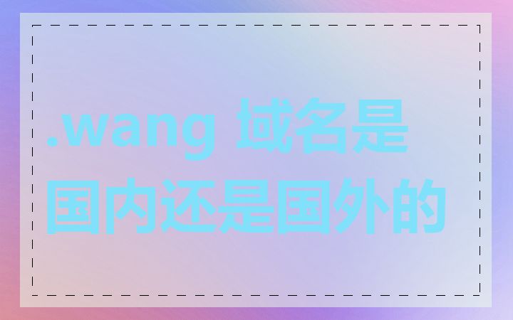 .wang 域名是国内还是国外的