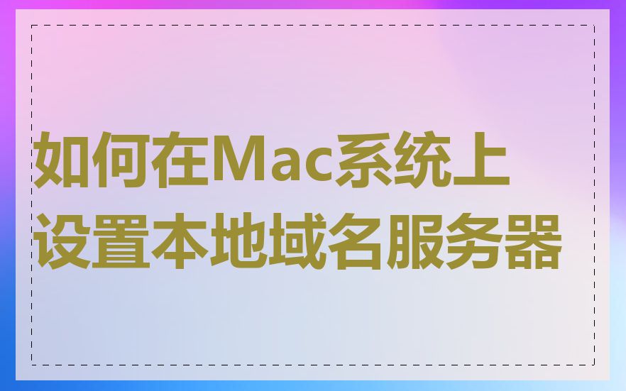 如何在Mac系统上设置本地域名服务器