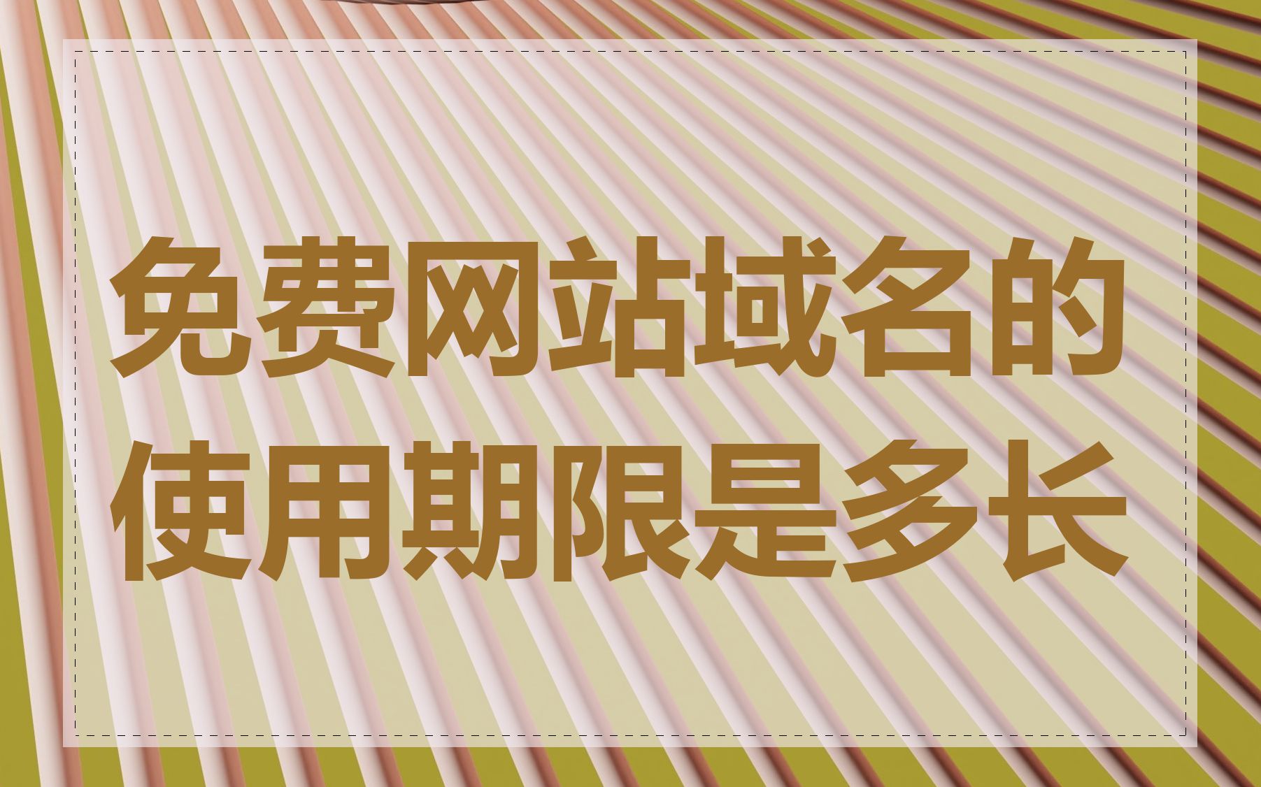 免费网站域名的使用期限是多长
