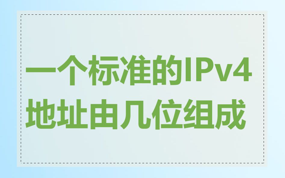 一个标准的IPv4地址由几位组成