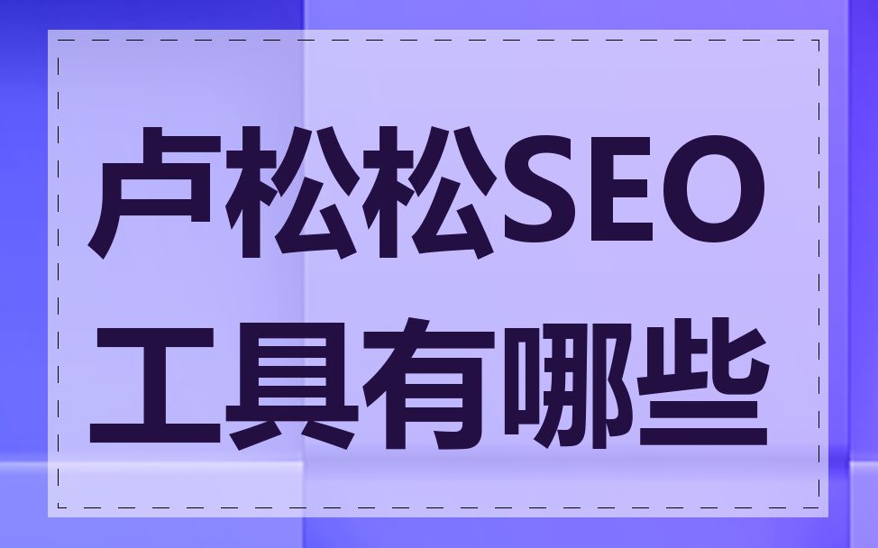 卢松松SEO工具有哪些
