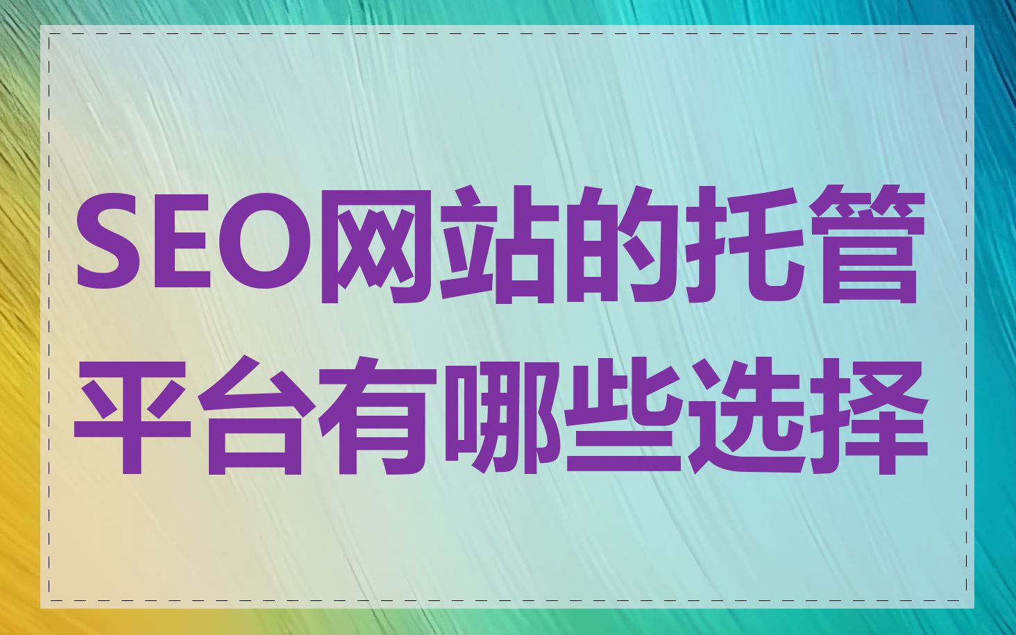 SEO网站的托管平台有哪些选择