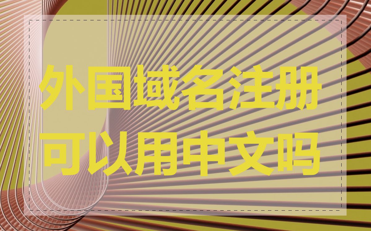 外国域名注册可以用中文吗