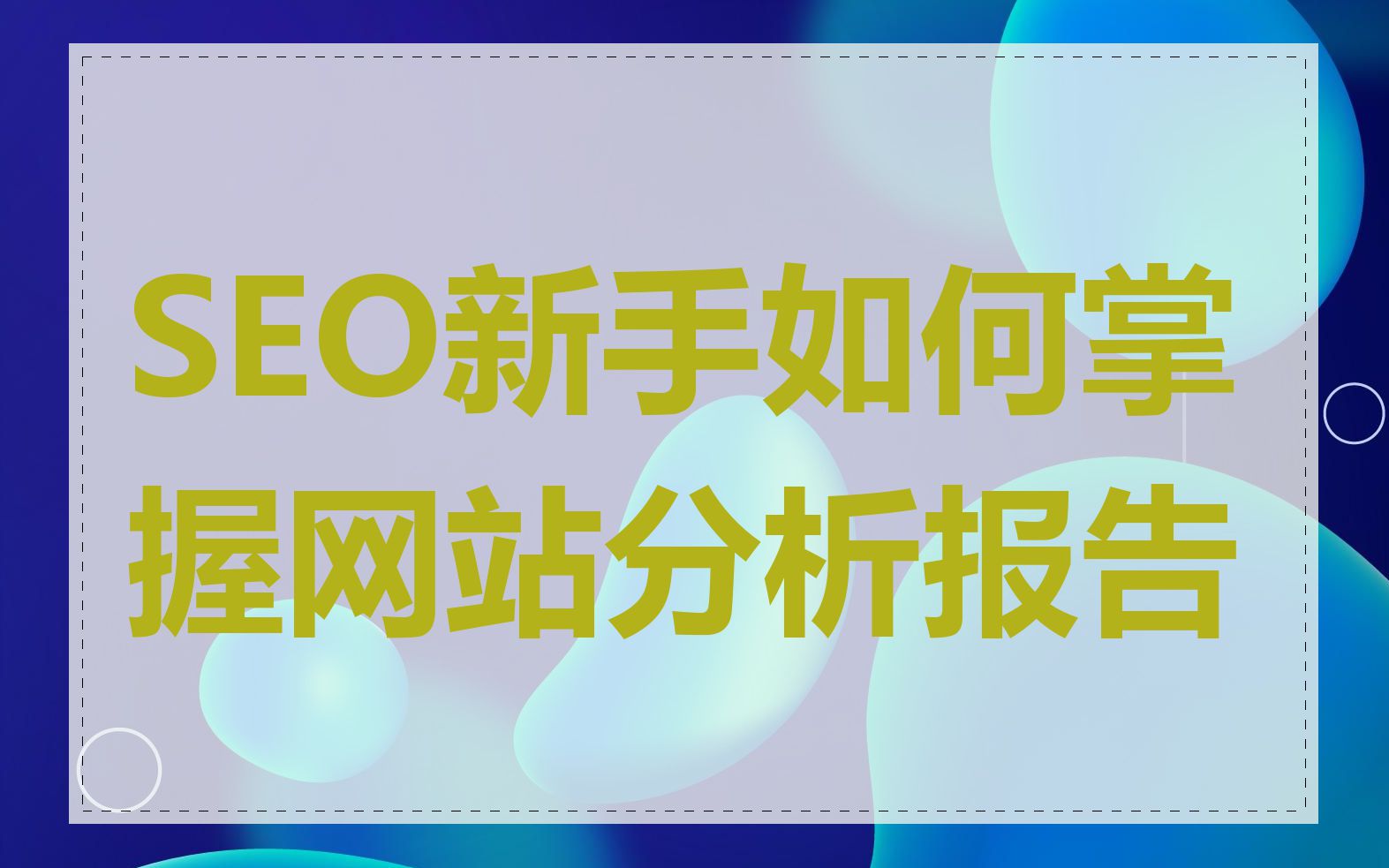 SEO新手如何掌握网站分析报告