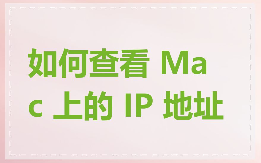 如何查看 Mac 上的 IP 地址